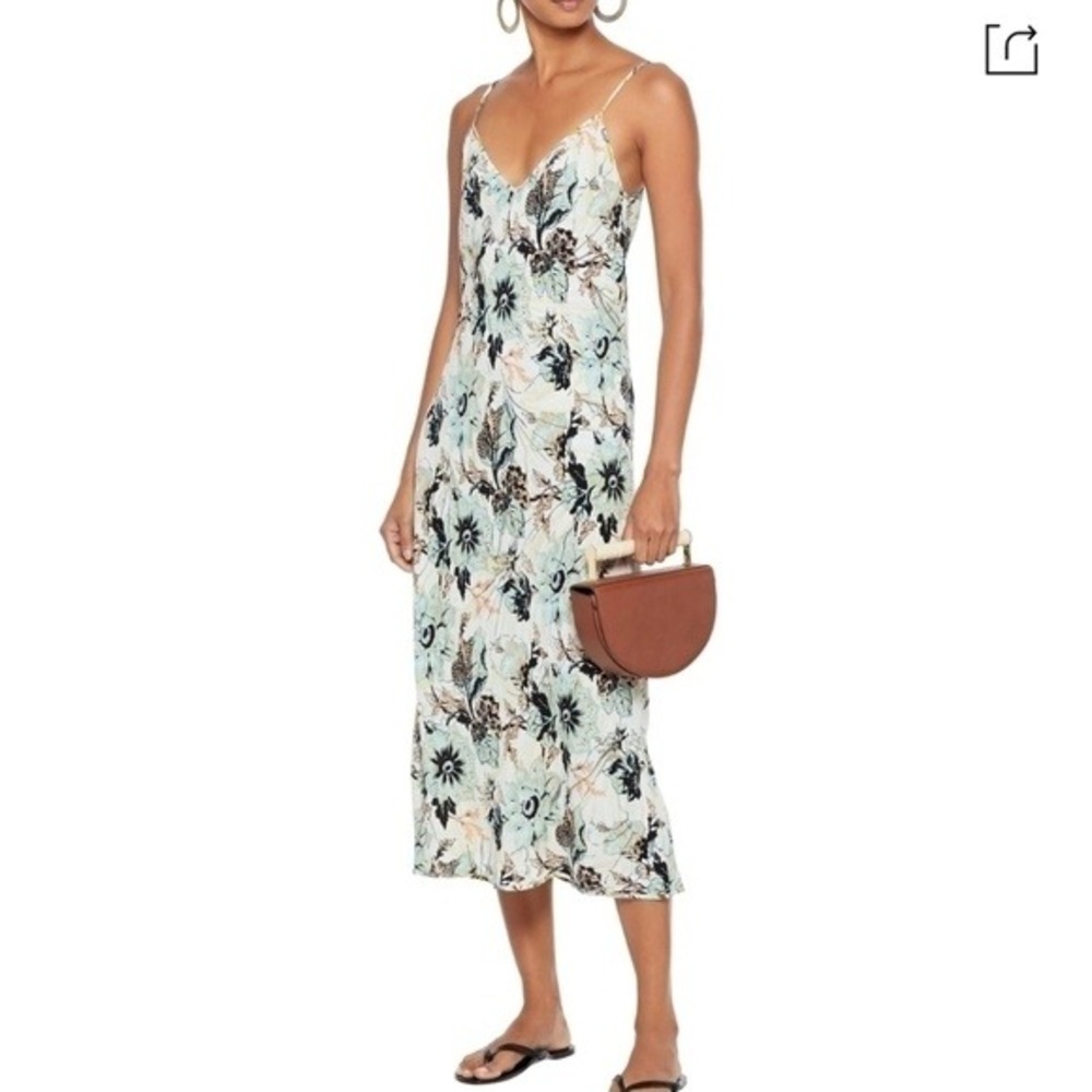 Diane von Furstenberg DVF Annalyse Reversible Floral Midi Slip Dress Size S NEW